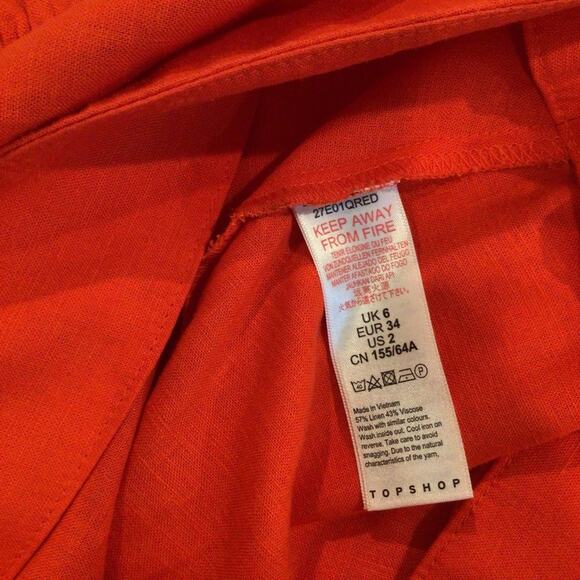 TOPSHOP Ruffle Mini Skirt with Bow Tie size 2 - Picture 4 of 5